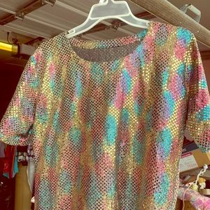 Colorful Sparkly top. Size M